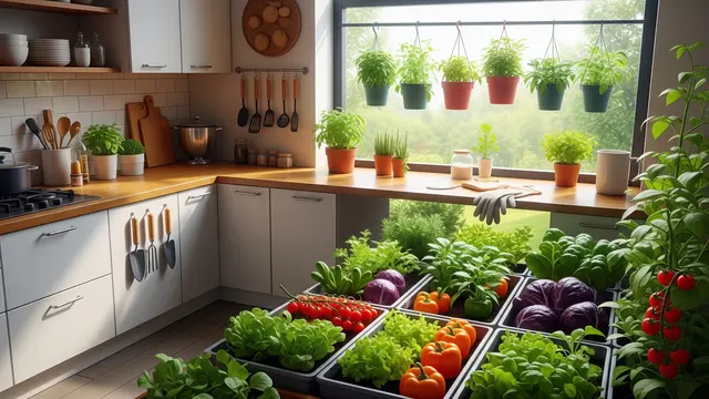 Model Dapur Berdampingan dengan Kebun Sayur Mini/Gemini AI