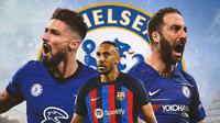 Cover Aubameyang dikelilingi Olivier Giroud dan Gonzalo Higuain