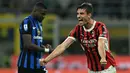 Pada menit ke-89, Matteo Gabbia mencetak gol penentu kemenangan AC Milan atas Inter Milan. (Gabriel BOUYS/AFP)