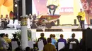 Menurutnya, capres dan cawapres tidak harus datang secara bersamaan. Terlebih, Presiden Jokowi dan Prabowo sudah datang mewakili acara ini. (Liputan6.com/Angga Yuniar)