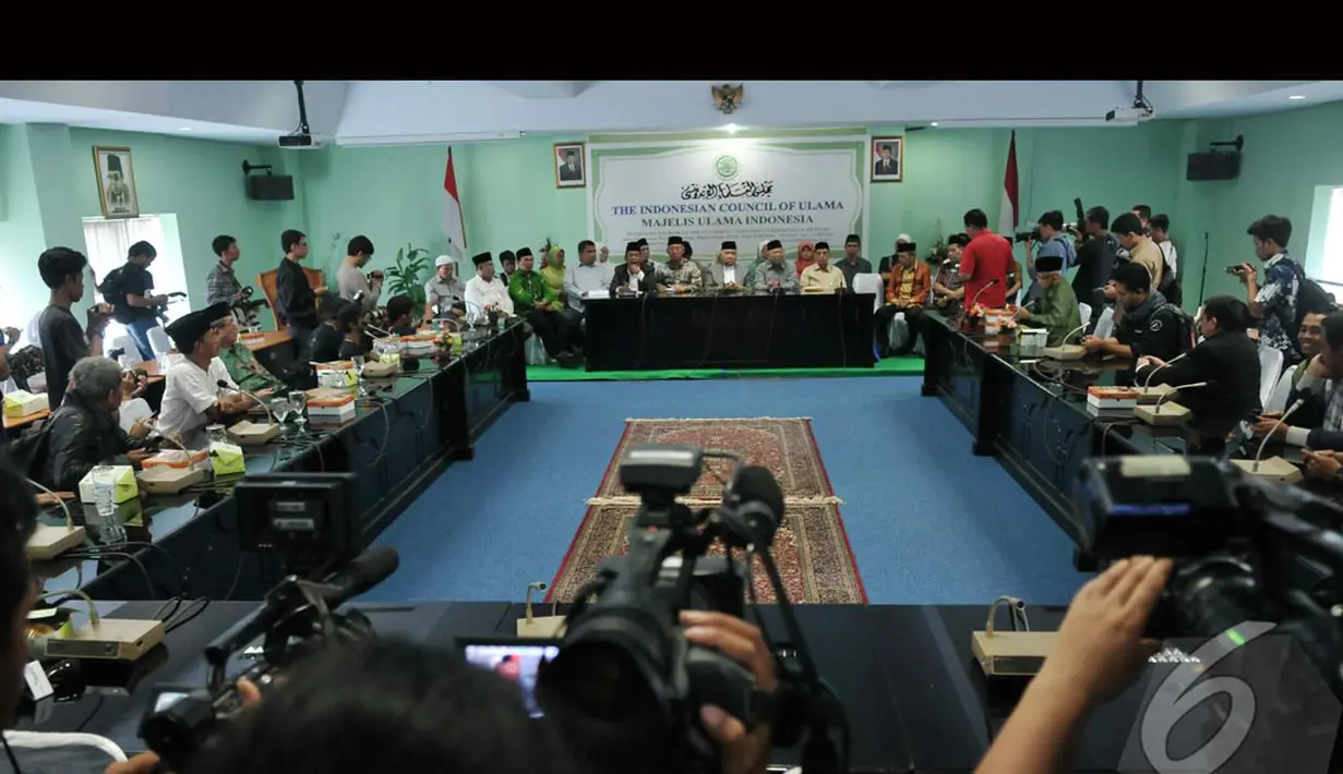 MUI memberikan keterangan pers usai mengadakan rapat membahas tentang ISIS. Hasilnya MUI menolak ajaran ISIS, Jakarta, Kamis (7/8/2014) (Liputan6.com/Johan Tallo)
