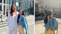 Beby Tsabina berjumpa supermodel Karlie Kloss ketika liburan di New York City, Amerika Serikat (Foto: Instagram @bebytsabina)