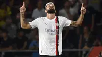 Dua gol AC Milan dicetak oleh Olivier Giroud (11') dan Christian Pulisic (21'). (Massimo Paolone/LaPresse via AP)