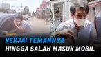 Perekam video yang juga teman-temannya hanya bisa tertawa melihat ekspresinya pria tersebut.