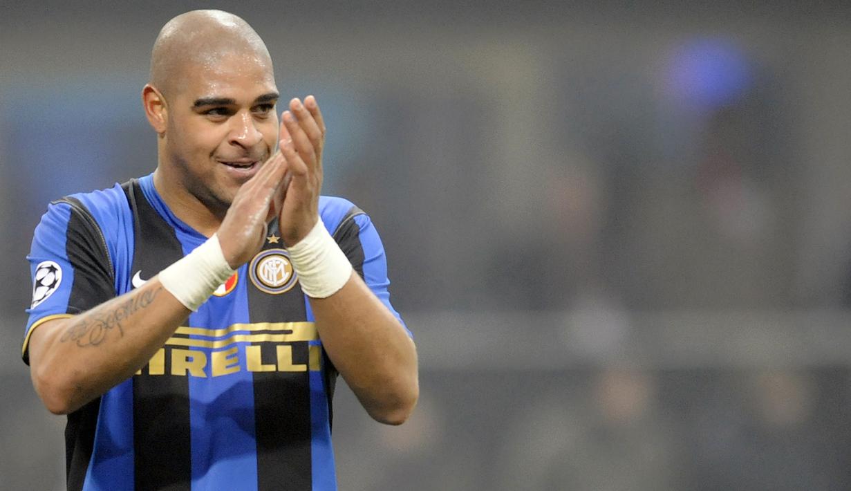 2. Adriano - Adriano bergabung dengan Inter Milan di tahun 2004 dengan nilai kontrak mencapai 23,4 juta Euro. (AFP/Damien Meyer)