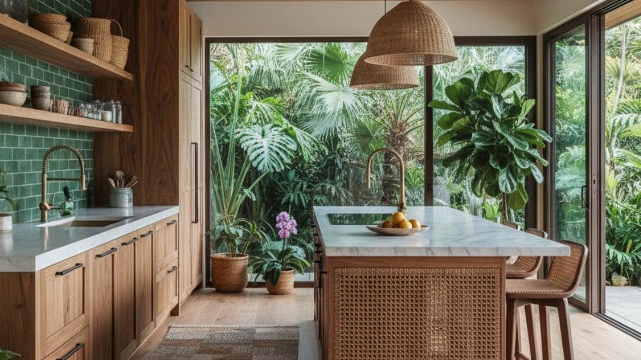 Ilustrasi Dapur Gaya Rustic Modern