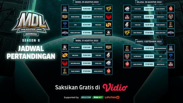 Saksikan Live Streaming MDL Indonesia Season 6 Pekan Keempat di Vidio, 29 September - 1 Agustus 2022