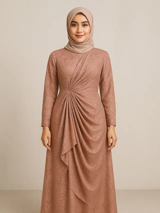 Model Gamis Brokat Full Layer Depan 2025/Ilustrasi AI