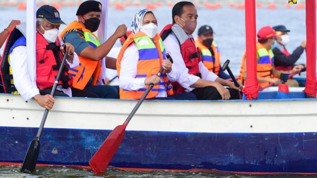 Presiden Joko Widodo (Jokowi) meresmikan Bendungan Bintang Bano di Kabupaten Sumbawa Barat, Nusa Tenggara Barat