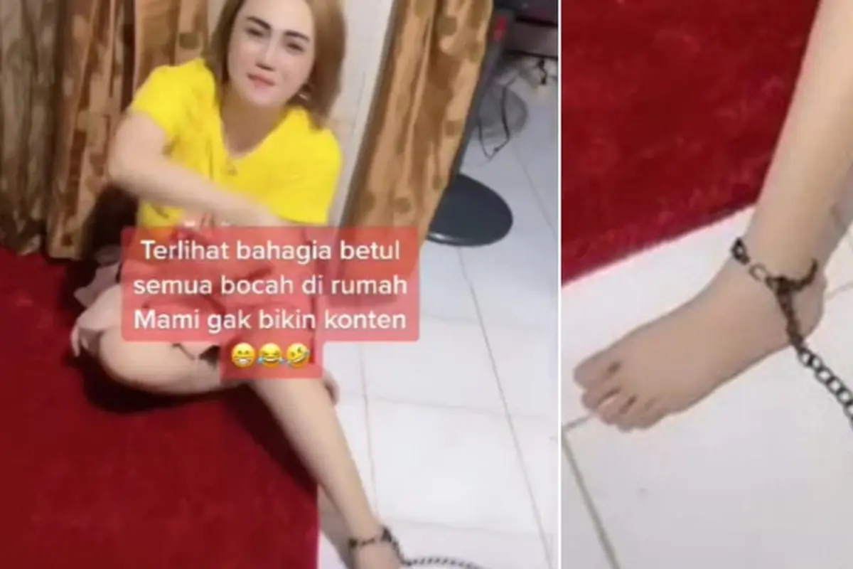 Wanita Ini Dirantai Suaminya Karena Terlalu Banyak Bermain Tiktok
