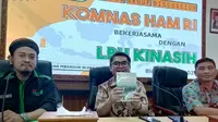Komisi Nasional Hak Asasi Manusia Republik Indonesia (Komnas HAM RI) mendengar langsung keluh kesah segepok pelanggaran HAM yang terjadi di Kabupaten Blora, Jawa Tengah. (Liputan6.com/ Ahmad Adirin)