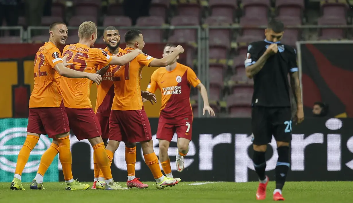 Galatasaray sukses meraih poin tiga usai unggul tipis atas tamunya, Lazio di matchday pertama fase grup Liga Europa 2021/2022. (AP Photo)
