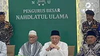 Ketua Umum Pengurus Besar Nahdlatul Ulama (PBNU) KH Abdul Hakim Mahfudz atau Gus Kikin mengaku telah bertemu Presiden Prabowo Subianto bersama jajaran kepengurusan baru PBNU masa khidmah 2026-2031. (Liputan6.com/Devira Prastiwi)