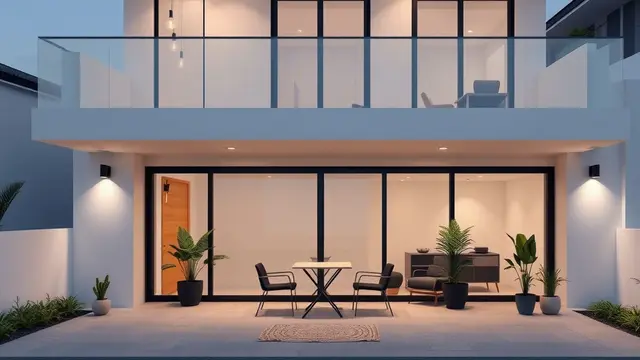 Desain Rumah Lantai 2 Minimalis dengan Balkon Modern