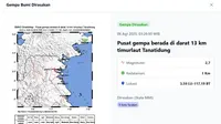 Gempa Hari Ini Rabu 6 Agustus 2025 Terjadi Satu Kali Menggetarkan Indonesia