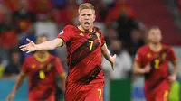 Kevin De Bruyne. Pada putaran final Piala Dunia 2022, Grup F dihuni oleh Belgia, Kanada, Maroko dan Kroasia. Gelandang serang Belgia berusia 31 tahun, Kevin De Bruyne menjadi pemain dengan nilai pasar tertinggi dari seluruh pemain di Grup F dengan nilai 85 juta Euro atau hampir setara Rp1,3 triliun. Bersama Timnas Belgia ia telah mengoleksi 91 caps dengan torehan 24 gol dan 45 assist sejak melakukan debut pada 11 Agustus 2010. (AFP/Pool/Andreas Gebert)