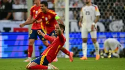 Timnas Spanyol berhasil meraih tiket semifinal Euro 2024. (Tobias SCHWARZ/AFP)