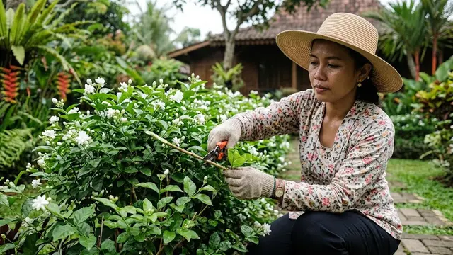 Cara Memangkas Melati agar Rimbun tapi Tetap Pendek/AI Generated