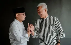 Ganjar Pranowo kembali bertemu dengan Ketua Badan Pemilihan Umum (Bappilu) Partai Persatuan Pembangunan (PPP), Sandiaga Salahuddin Uno di Podcast Kaesang. (Ist)