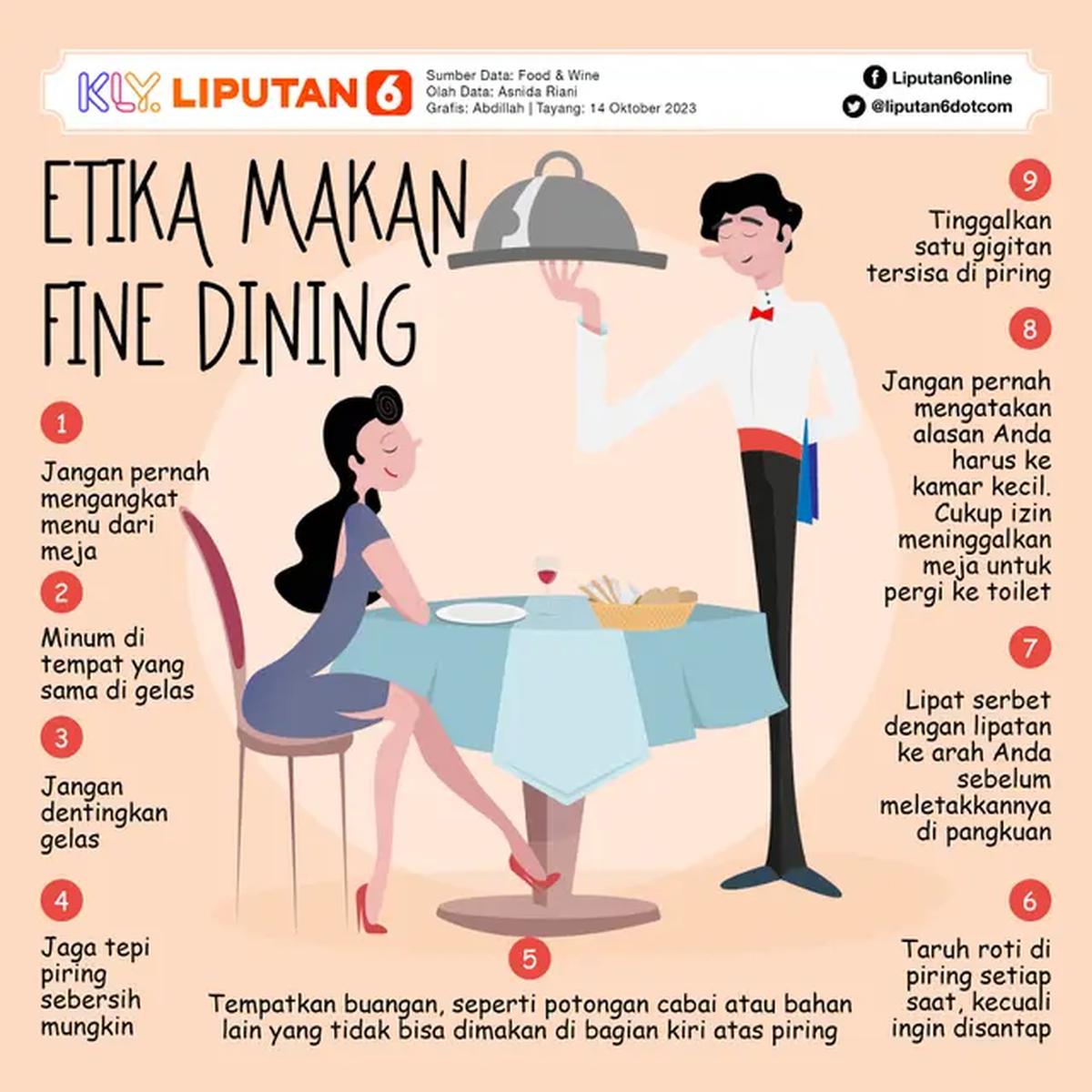 Infografis Etika Makan Fine Dining. (Liputan6.com/Abdillah)