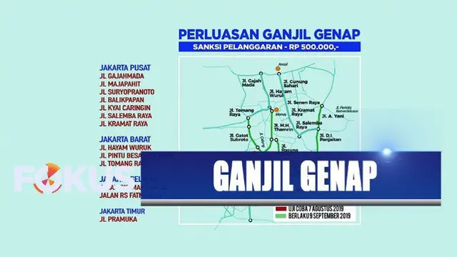 Dishub DKI Jakarta dan Ditlantas Polda Metro Jaya umumkan peresmian perluasan ganjil genap.