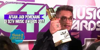 Afgan Syahreza jadi pemenang Penyanyi Solo Pria Paling Ngetop di SCTV Music Awards 2017.