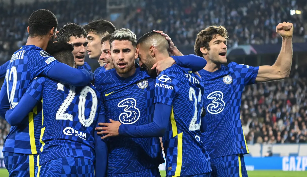 Juara bertahan Chelsea adalah tim Liga Inggris paling sukses di babak 16 besar Liga Champions, yaitu 16 penampilan. The Blues juga tercatat hanya dua kali gagal untuk mencapai partai tersebut. Pada musim ini, anak asuh Thomas Tuchel akan menghadapi Lille di partai 16 besar. (AFP/Jonathan Nackstrand)