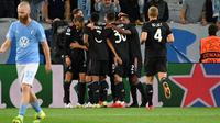 Juventus menang 3-0 atas Malmo pada laga perdana fase grup H Liga Champions 2021/2022 di Stadion Eleda, Malmo, Swedia, Rabu (15/9/2021). (AFP/Jonathan Nackstrand)