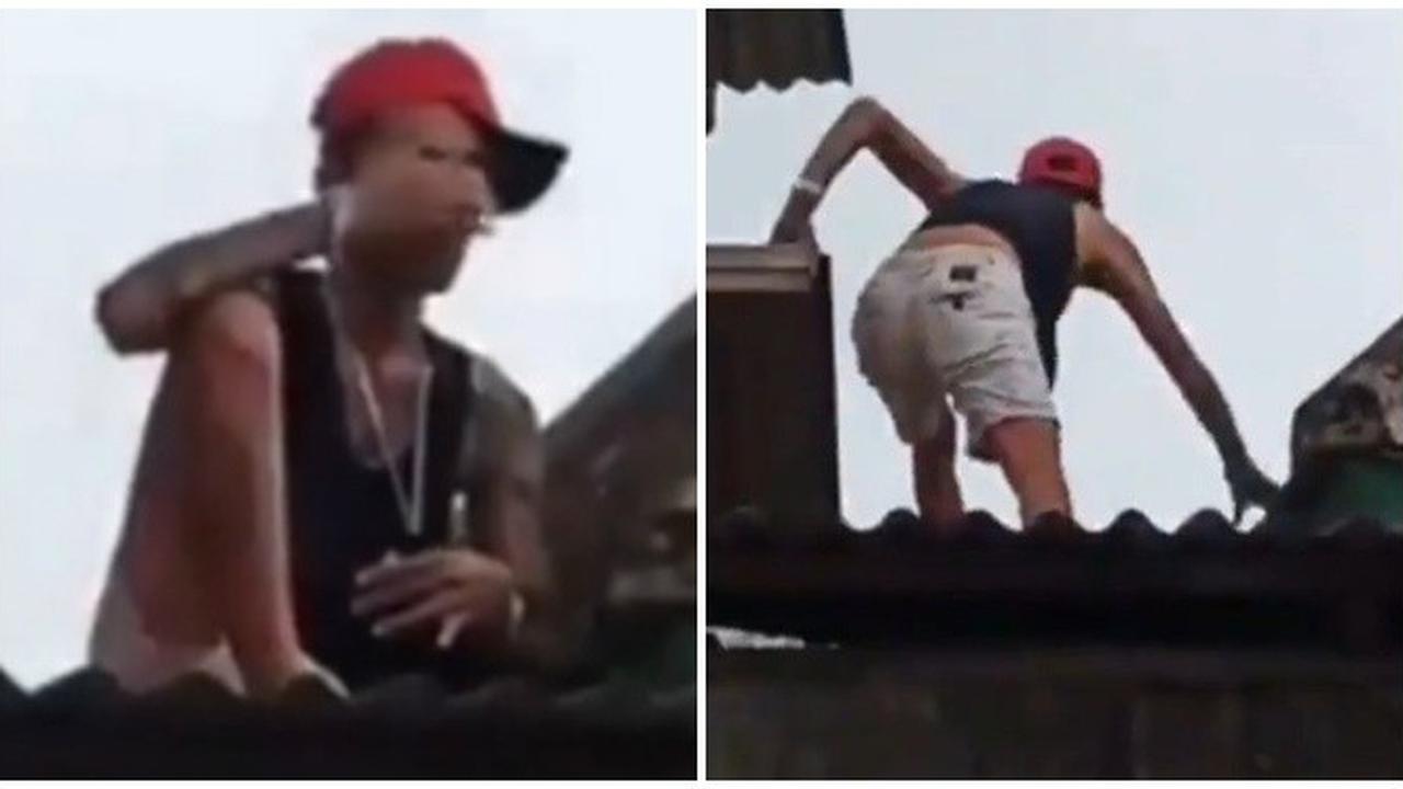 Kocak, Viral Video Warga Tangkap Maling Tertidur di Atap Rumah