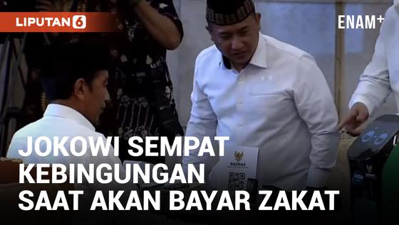 VIDEO: Jokowi Kebingungan Saat Bayar Zakat Dibantu Robot Baznas