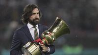 Andrea Pirlo kabarnya akan menjadi pelatih Juventus U-23 dan diproyeksikan memimpin tim senior pada masa depan. (AFP/Isabella Bonotto)