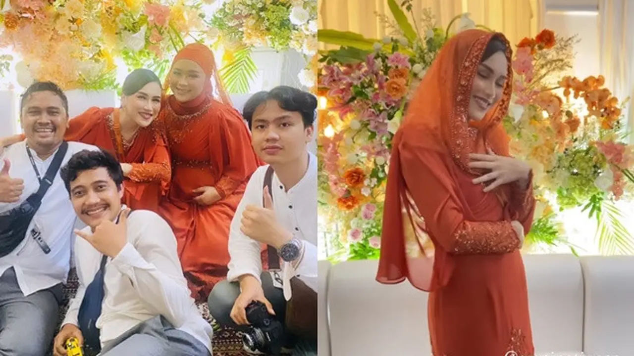 6 Potret Ayu Ting Ting di Acara Pengajian Tujuh Bulan Kehamilan Sang Adik