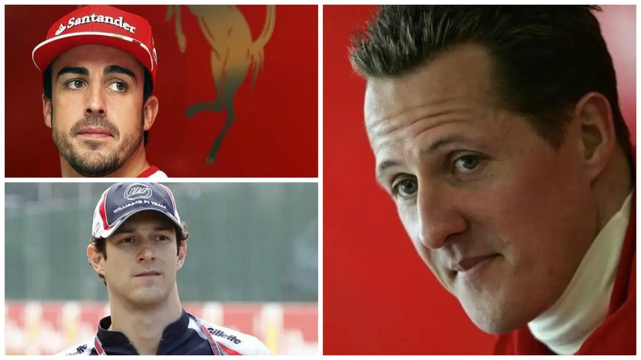 Michael Schumacher, Fernando Alonso, Bruno Senna