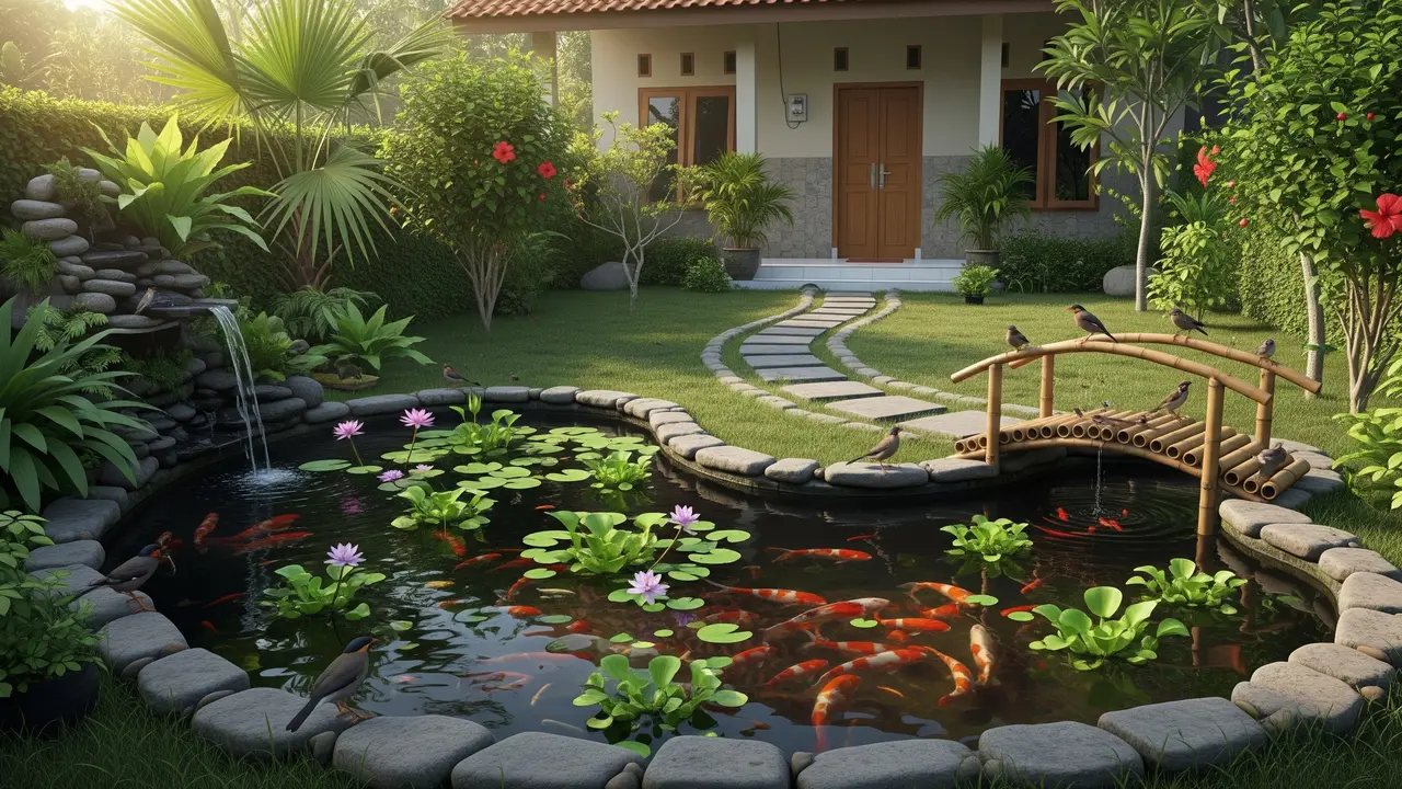 Inspirasi Kolam Ikan di Taman Rumah yang Bisa Menarik Kehadiran Burung dan Bikin Suasana Asri