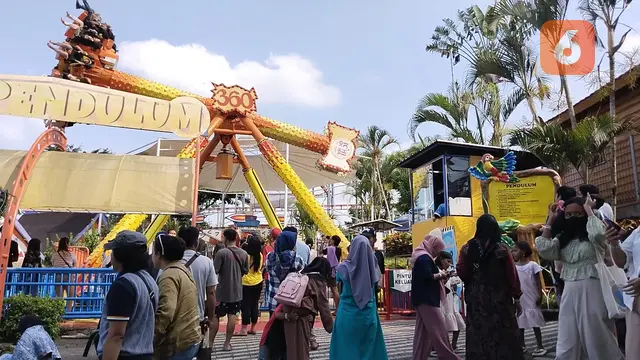 Suasana libur Lebaran di Jatim Park 1. (Belinda Firda/Liputan6.com)