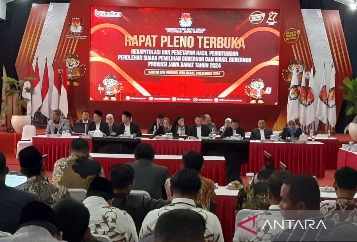 KPU Jawa Barat Tunda Rapat Pleno Rekapitulasi Suara Pilgub 2024