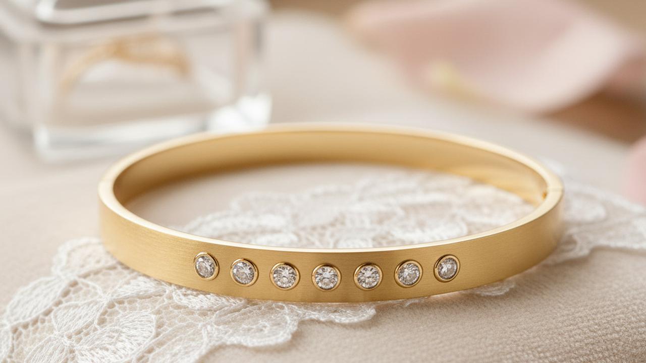 Gelang Bangle Berlian Minimalis 2 Gram untuk Lamaran dan Pernikahan