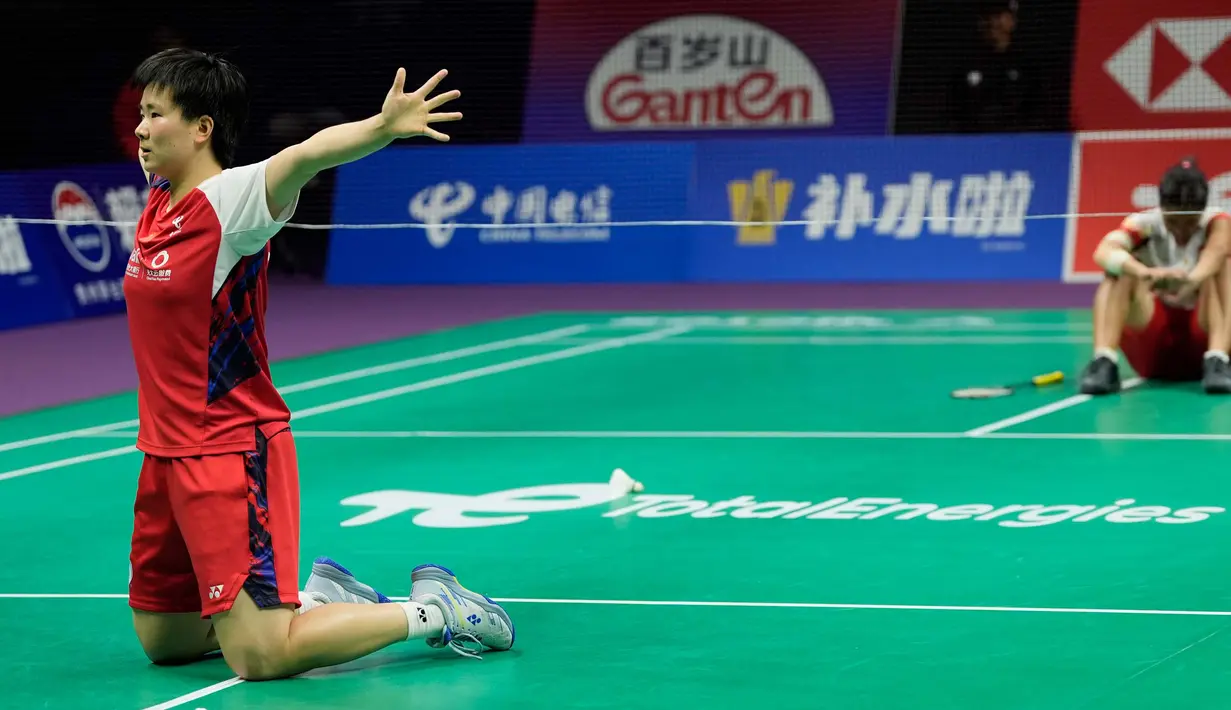 Srikandi Merah Putih gagal menandingi China di final Piala Uber 2024. (AP Photo/Ng Han Guan)