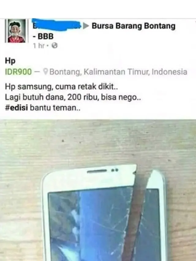 6 Status Facebook Jual HP Kondisi Rusak Parah Ini Bikin Geregetan