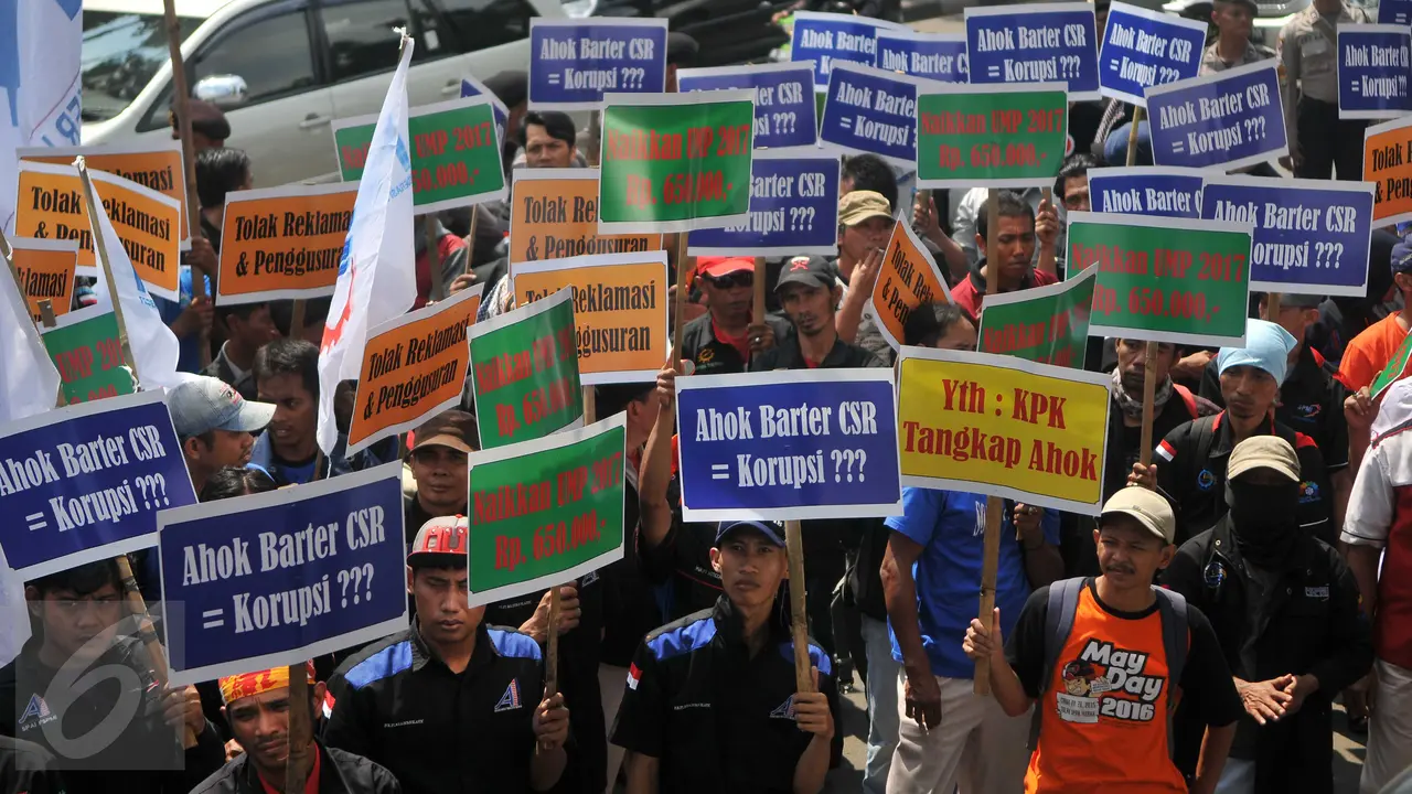 Buruh Kepung Kantor Ahok, Tuntut UMP Naik Rp 650 Ribu