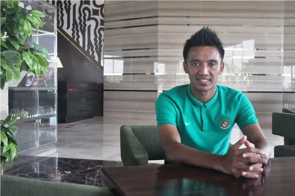 Bayu Pradana, gelandang Timnas Indonesia yang juga rekan Septian David Maulana di Mitra Kukar. (Bola.com/Romi Syahputra)