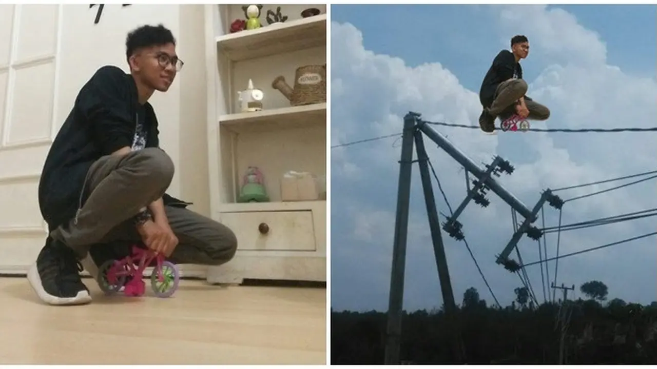 Minta Main Sepeda di Luar Ruangan, 7 Editan Foto Cowok Ini Kocak Abis