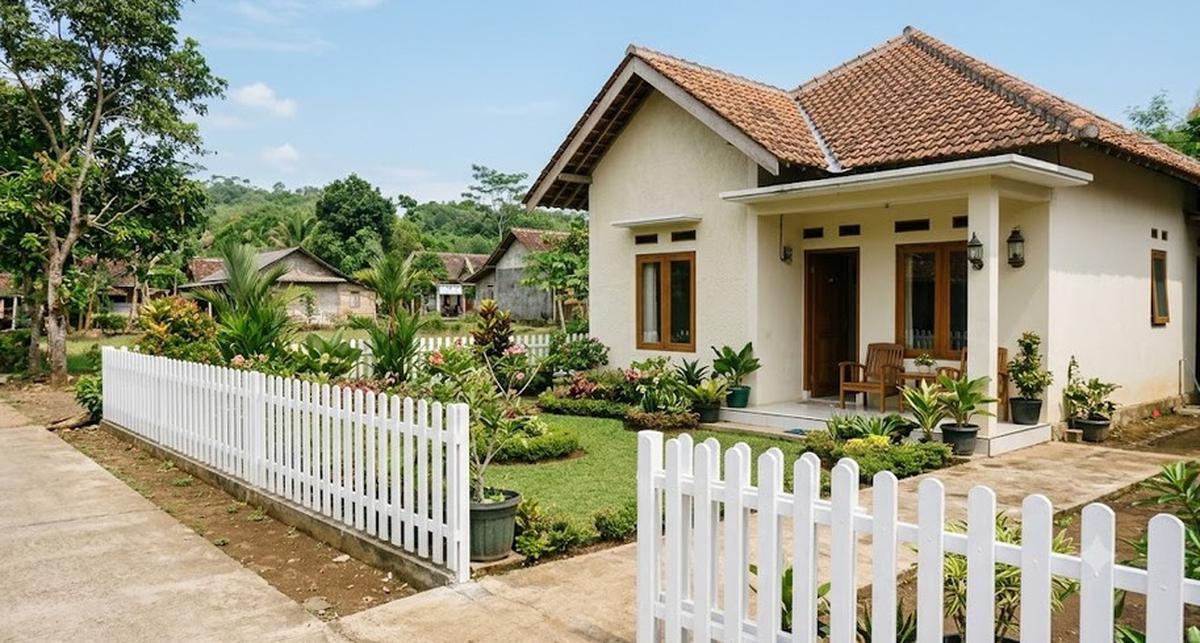 Warna Cat Pagar yang Cocok untuk Rumah Minimalis Kampung (AI Generated)