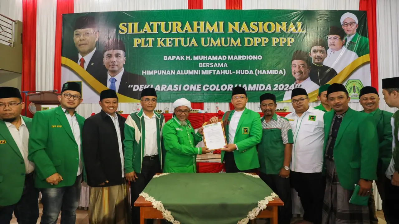 Plt Ketua Umum Partai Persatuan Pembangunan (PPP) Muhamad Mardiono menyambangi Himpunan Alumni Miftahul Huda (Hamida) di Jawa Barat.