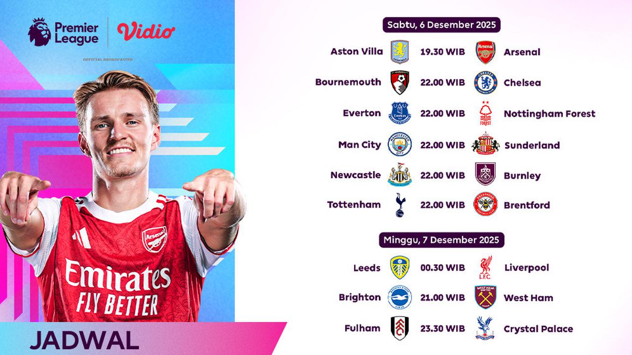 Cek Jadwal Pertandingan Liga Premier Pekan ke-15 2025/26, Eksklusif di Vidio