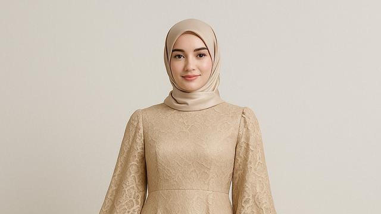 7 Model Gamis A-Line Brokat dengan Lengan Balon, Cocok untuk Segala Acara di 2025