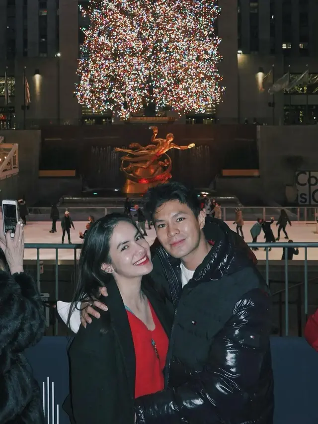 Steffi Zamora dan Fero Walandouw di New York City (Foto: Instagram/@steffizamoraaa)