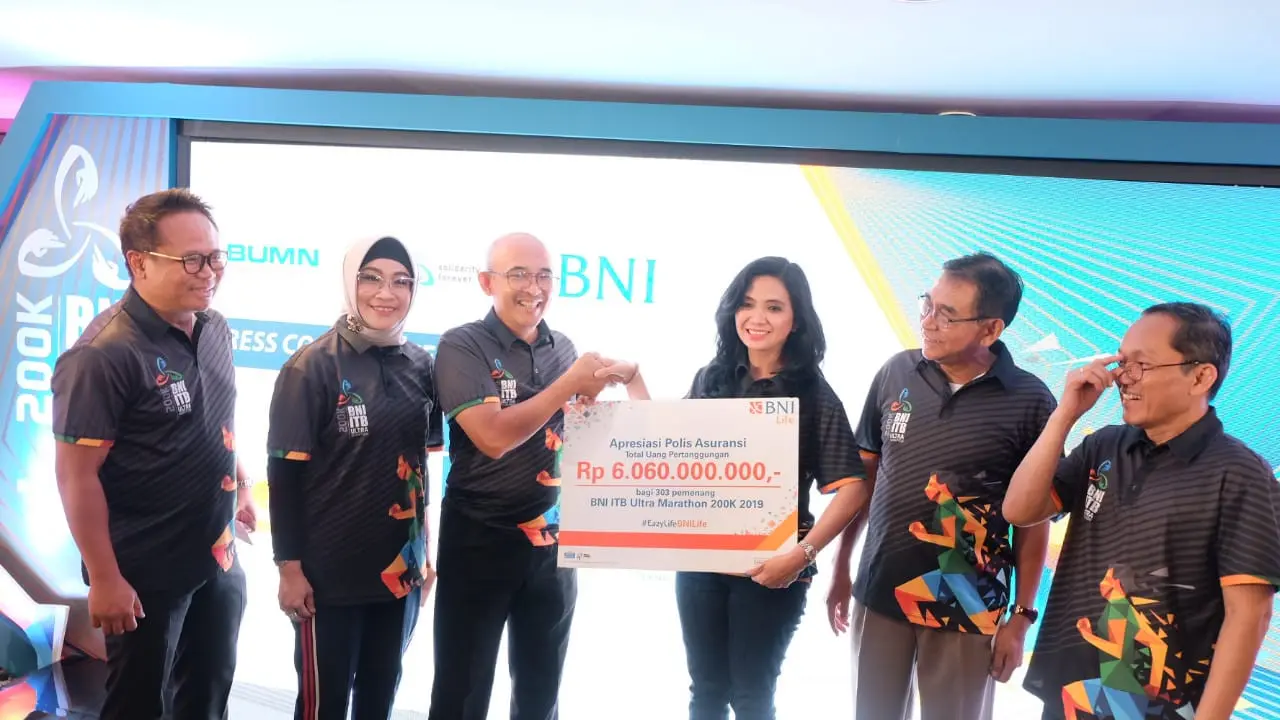 BNI Life dipercayakan kembali oleh BNI dan ITB untuk menjadi partner dalam memberikan perlindungan jiwa bagi 6.000 peserta lari dengan uang pertanggungan Rp 10 Juta.