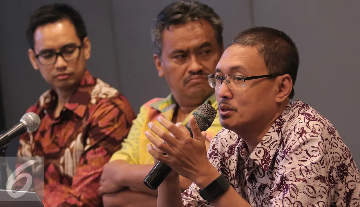 Direktur Teknik Gas Kementerian ESDM, Naryanto Wagimin memberikan keterangan saat diskusi publik di Jakarta, Rabu (10/2). Diskusi membahas pengembangan infrasutruktur gas, siapa yang harus memegang kendali. (Liputan6.com/Angga Yuniar)