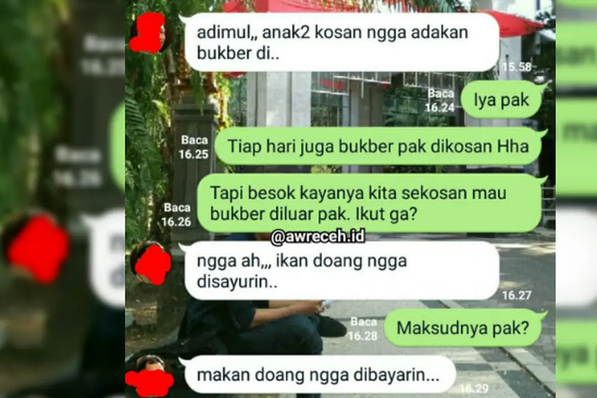 Bapak kos ini tak segan untuk menghubungi anak kosnya untuk sekadar bercanda.
